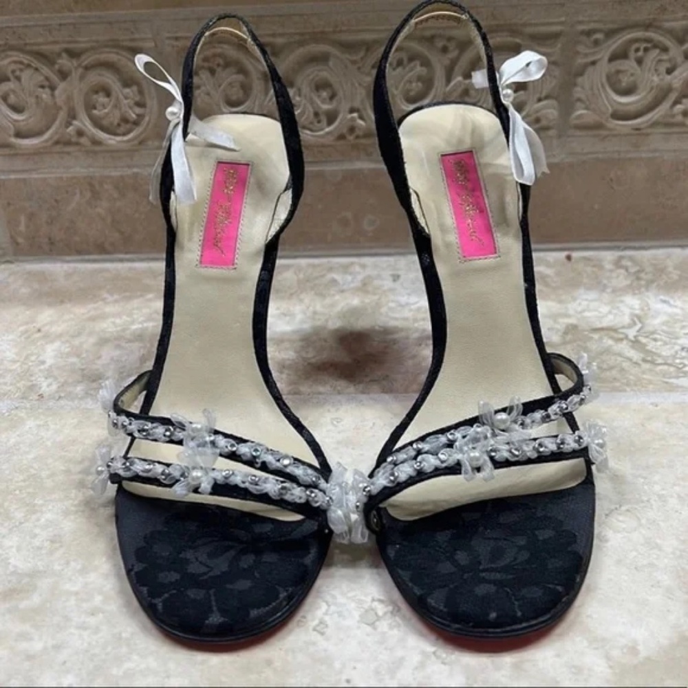 Betsey Johnson adorned‎ with Pearls Slingback heels *7 1/2